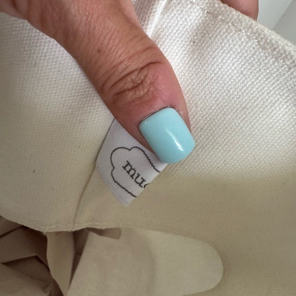 Mud Pie Canvas Patch Tote Bag Vacay White Rope Handles Beach Vacation NEW - Picture 7 of 8